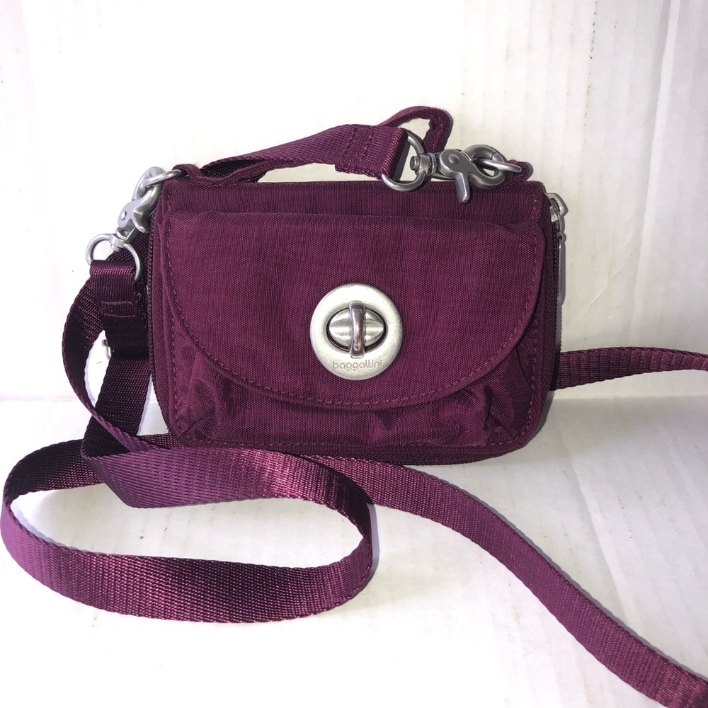 Baggallini Small Nylon Crossbody Purse Plum